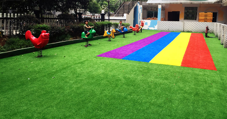 湖南懷化幼兒園彩虹跑道、休閑綠化人造草